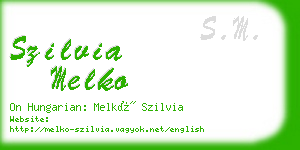 szilvia melko business card